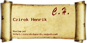 Czirok Henrik névjegykártya